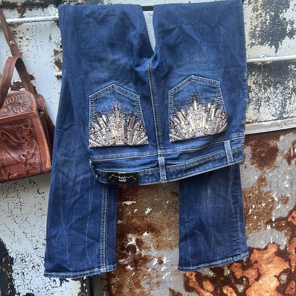 MISS ME JEANS BOOT CUT SIZE 29 BLINGED OUT